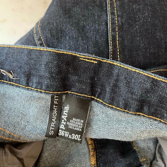 Prana Jeans Straight Fit Men’s Classic Dark Wash Straight Leg 36 x 30 - Picture 6 of 7